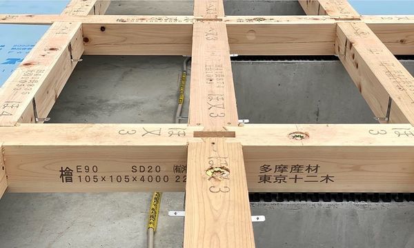 八王子 東京十二木の家、土台敷・床断熱材充填工事
