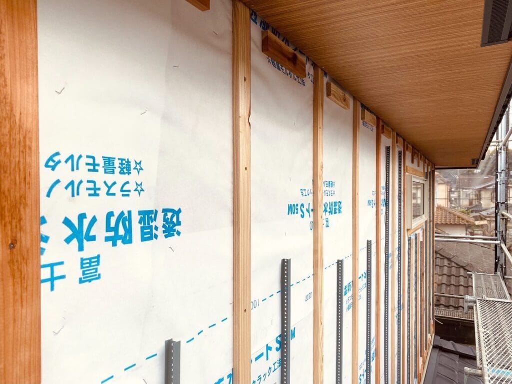 【八王子市】東京十二木の家 透湿防水シート貼り